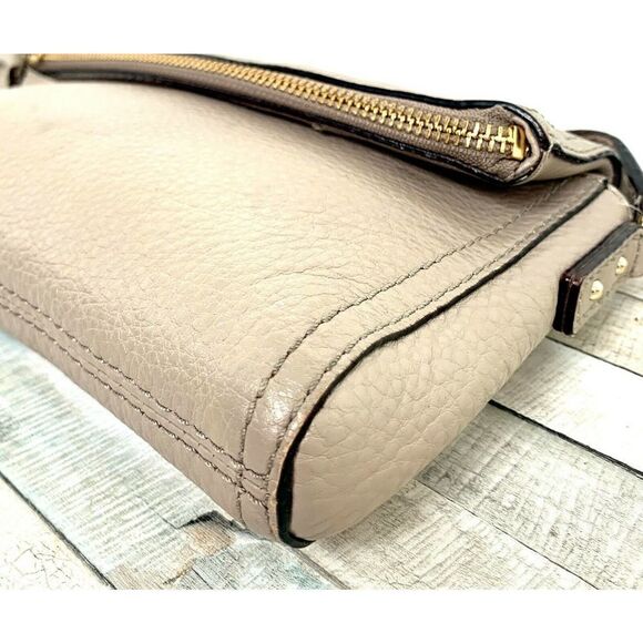 kate spade MUSHROOM BEIGE GENUINE LEATHER SMALL SHOULDER BAG HANDBAG CROSSBODY - Picture 7 of 9